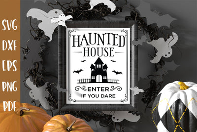 Halloween Sign SVG - Haunted House Cut File SVG CraftLabSVG 