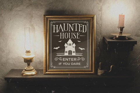 Halloween Sign SVG - Haunted House Cut File SVG CraftLabSVG 
