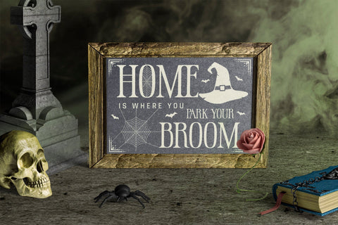 Halloween Sign SVG, Home is Where You Park Your Broom SVG CraftLabSVG 