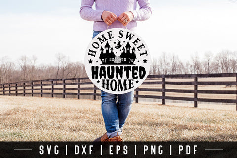 Halloween Sign SVG - Home Sweet Haunted Home SVG CraftLabSVG 