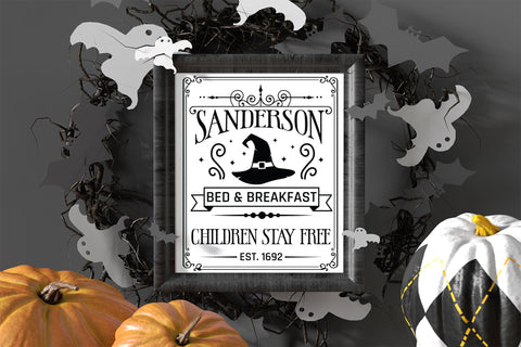 Halloween Sign SVG - Sanderson Bed & Breakfast SVG SVG CraftLabSVG 