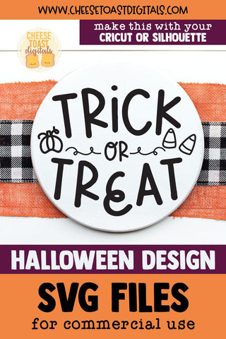 Halloween Sign SVG | Trick or Treat SVG Cheese Toast Digitals 