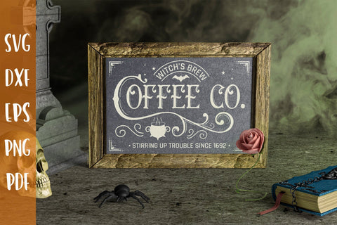 Halloween Sign SVG | Witch's Brew Coffee Co. SVG CraftLabSVG 