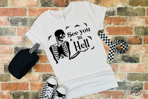 Halloween sign SVG with Skeleton, Halloween farmhouse sign SVG Createya Design 