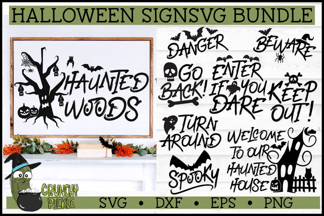 Halloween Signs SVG Bundle SVG Crunchy Pickle 