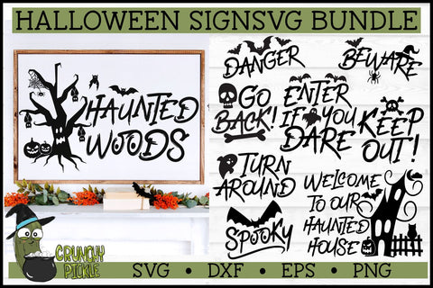 Halloween Signs SVG Bundle SVG Crunchy Pickle 