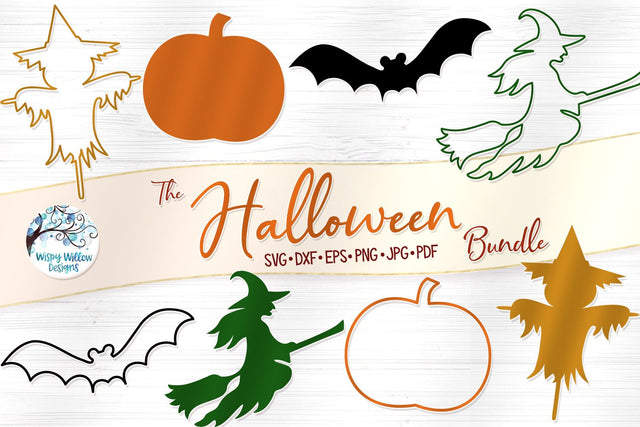 Halloween Silhouette SVG Bundle SVG Wispy Willow Designs 