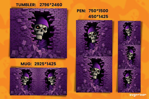 Halloween Skeleton Bundle | Tumbler | Mug | Pen Sublimation SvgOcean 