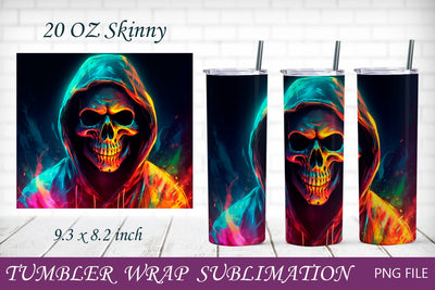 Halloween skeleton tumbler wrap png, Horror tumbler 20oz Sublimation AnastasiyaArtDesign 