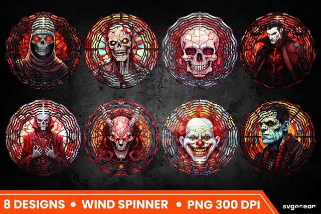 Halloween Skeletons Wind Spinner | Halloween Sublimation Sublimation SvgOcean 