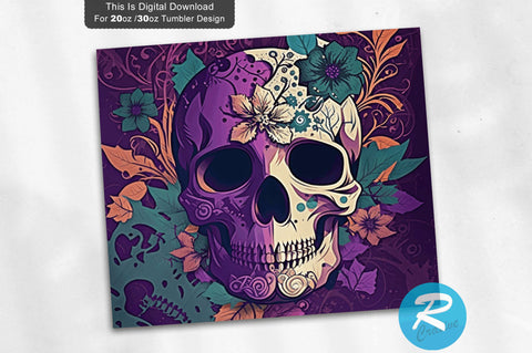 Halloween Skull 20 oz / 30 oz Tumbler PNG Sublimation Regulrcrative 