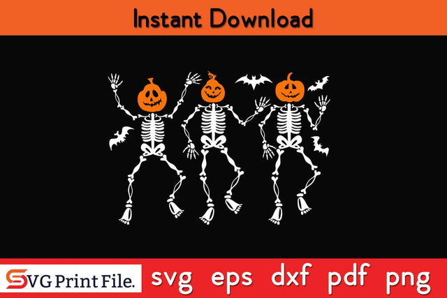 Halloween Skull Dancing Funny Halloween SVG PNG Craft Cut File SVG SVG Print File 