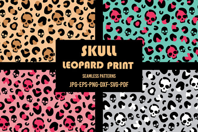 Halloween, Skull leopard print, Leopard Pattern Svg, Skull SVG Irina Ostapenko 