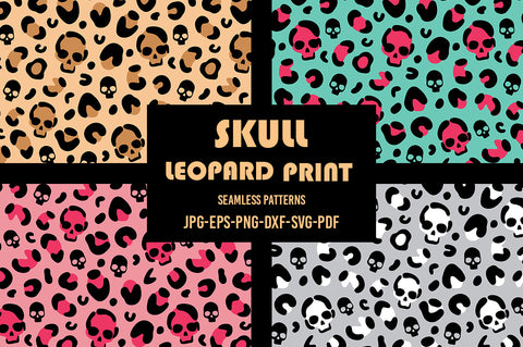 Halloween, Skull leopard print, Leopard Pattern Svg, Skull SVG Irina Ostapenko 