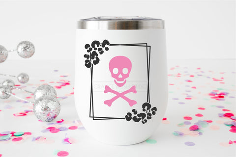 Halloween Skull SVG Leopard Print Cricut Design SVG OrangeBrushStudio 