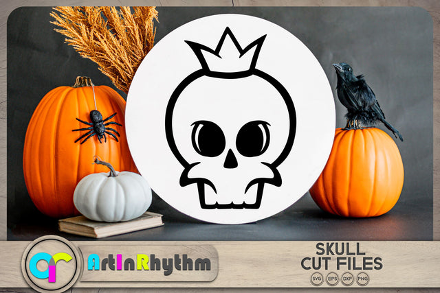Halloween skull with crown SVG Artinrhythm shop 