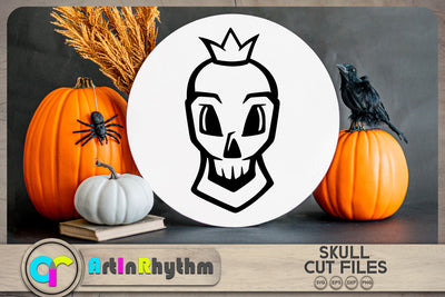 Halloween skull with crown SVG SVG Artinrhythm shop 
