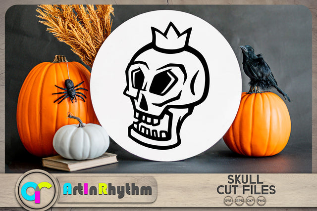 Halloween skull with crown SVG SVG Artinrhythm shop 
