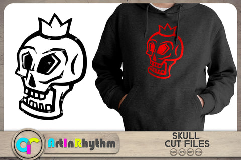 Halloween skull with crown SVG SVG Artinrhythm shop 