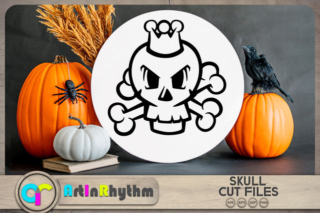 Halloween skull with crown SVG SVG Artinrhythm shop 
