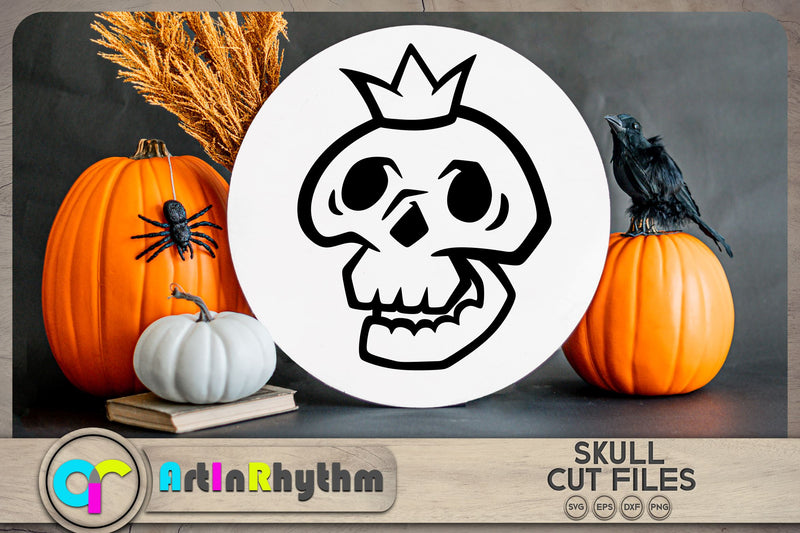 Halloween skull with crown SVG SVG Artinrhythm shop 