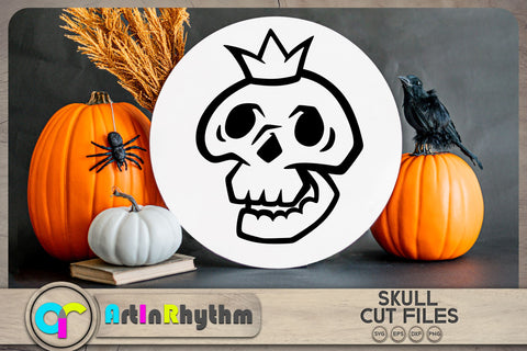 Halloween skull with crown SVG SVG Artinrhythm shop 