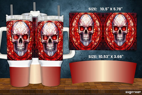 Halloween Skull Wrap Bundle | Tumbler | Mug | Pen Sublimation SvgOcean 