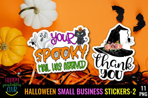 Halloween Small Business and Packaging Stickers Bundle- 2 SVG Happy Printables Club 