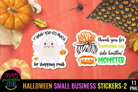 Halloween Small Business and Packaging Stickers Bundle- 2 SVG Happy Printables Club 