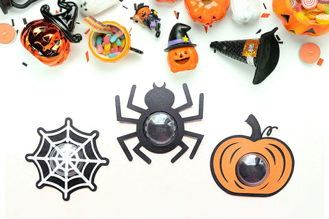 Halloween Spider and Pumpkin Candy Dome Holder SVG Trio 3D Paper Risa Rocks It 