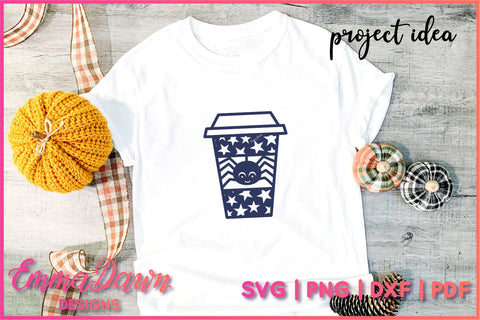 Halloween Spider Coffee Cup SVG Bundle SVG Emma Dawn Designs 