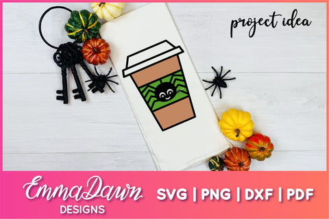Halloween Spider Coffee Cup SVG Bundle SVG Emma Dawn Designs 