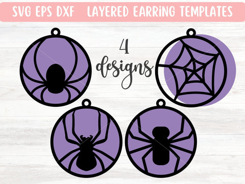 Halloween Spider Earrings SVG Bundle, Laser Earring Cut File for Glowforge SVG Apple Grove Designs 