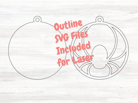 Halloween Spider Earrings SVG Cut Files, Laser Earring Cut File for Glowforge SVG Apple Grove Designs 