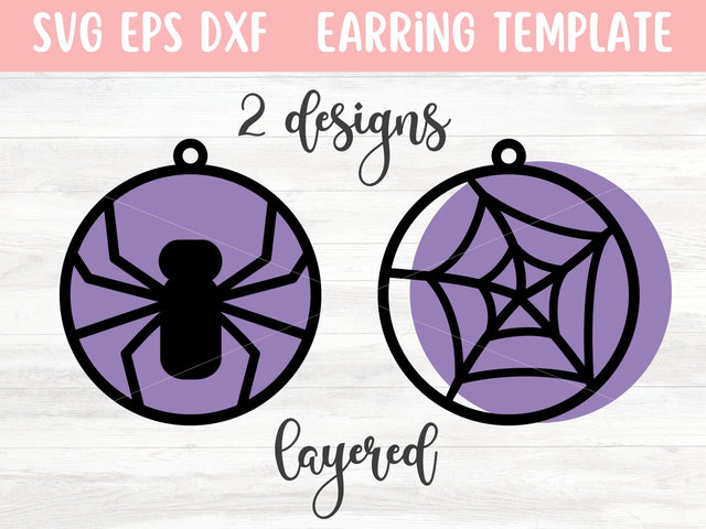 Halloween Spider Earrings SVG Cut Files, Laser Earring Cut File for Glowforge SVG Apple Grove Designs 