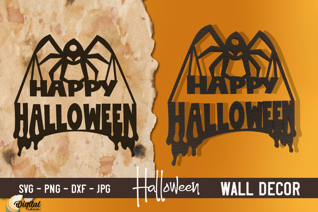 Halloween spider Laser Cut. Halloween wall decor SVG. SVG Evgenyia Guschina 