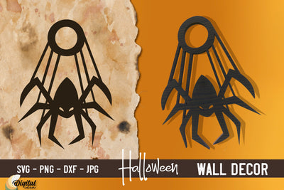 Halloween spider Laser Cut. Halloween wall decor SVG. SVG Evgenyia Guschina 