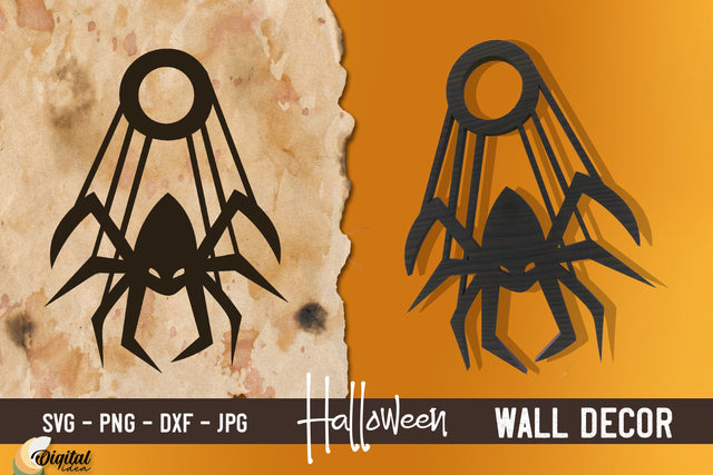 Halloween spider Laser Cut. Halloween wall decor SVG. SVG Evgenyia Guschina 