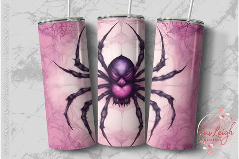 Halloween Spider tumbler wrap Sublimation Luvleigh Digitals 