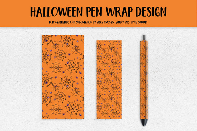 Halloween Spider Web Pen Wrap PNG. Sublimation or Waterslide Embroidery/Applique DESIGNS LaBelezoka 