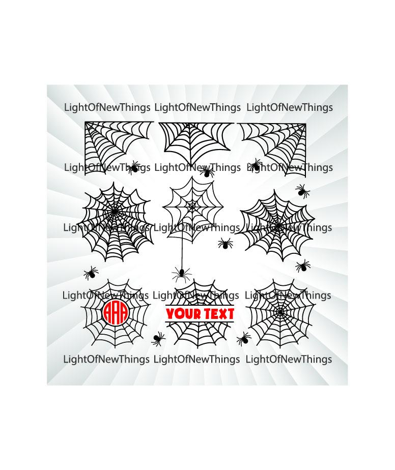 Halloween Spider Web Split Monogram SVG, Spider Web SVG, Spider Web ...