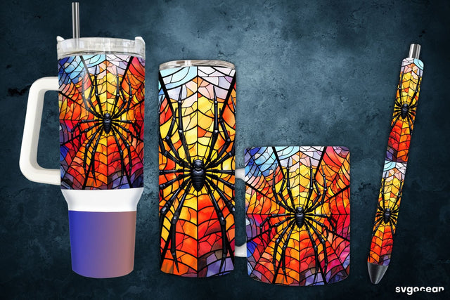 Halloween Spider Wrap Bundle | Tumbler | Mug | Pen Sublimation SvgOcean 