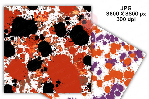 Halloween Splatter Digital Papers Backgrounds Digital Pattern SineDigitalDesign 