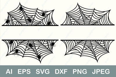 Halloween split monogram svg, Spiderweb monogram svg SVG AnastasiyaArtDesign 