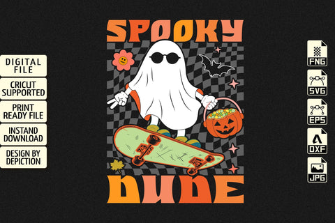 Halloween Spooky Diude Ghost T-Shirt Print Template Sketch DESIGN Depiction Studio 