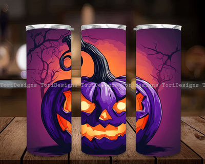 Halloween Spooky Pumpkin Tumbler PNG, Halloween Sublimation Design Wrap png, Tumbler Wrap, 20 oz Sublimation Tumbler Wrap Digital Download Sublimation ToriDesigns 