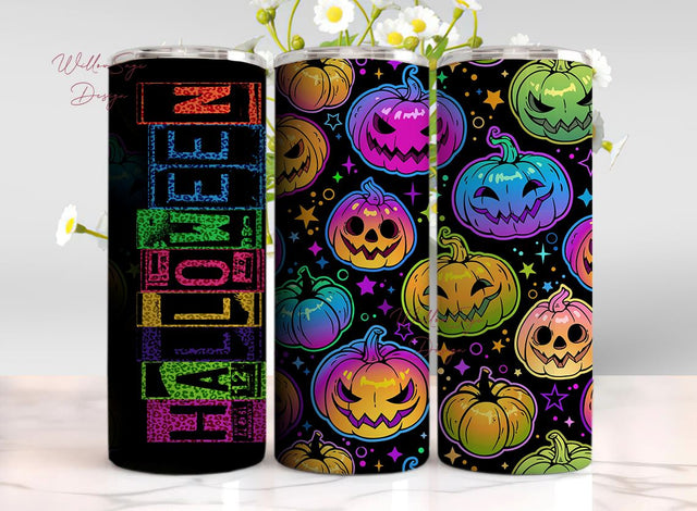 Halloween Spooky Pumpkin Tumbler PNG, Halloween Sublimation Design Wrap png, Tumbler Wrap, 20 oz Sublimation Tumbler Wrap Digital Download Sublimation WillowSageDesign 