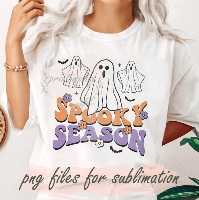 Halloween Spooky Season Png, Retro Spooky Png, Funny Ghost Design Png, Autumn Png, Spooky Vibes Sublimation Png, Instant Download Sublimation PrintingLife 