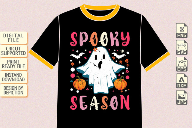 Halloween Spooky Season T-Shirt, Halloween Ghost Shirt, Halloween Shirt Print Template Sketch DESIGN Depiction Studio 
