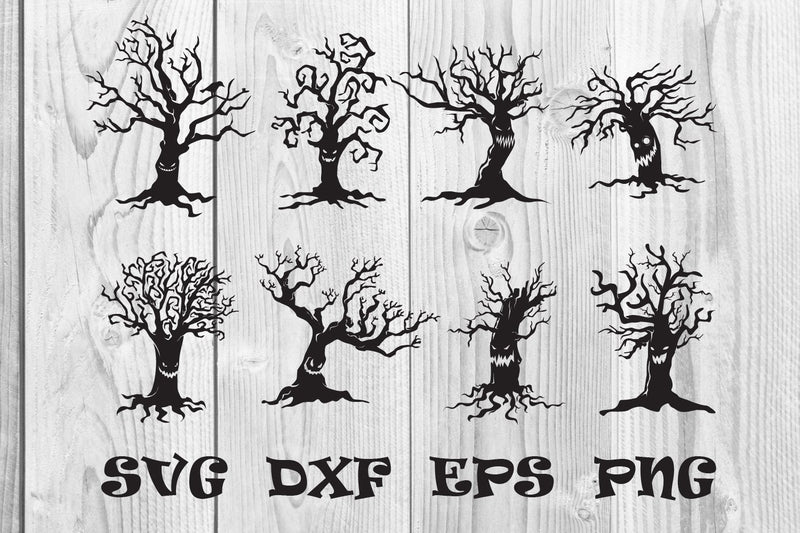 Halloween Spooky Tree svg, dxf, png, eps - So Fontsy